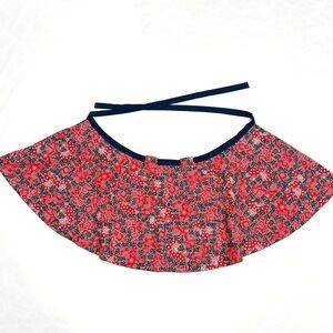 Vintage Multicolor Bandana Floral Print Reversible Half Apron Skirt